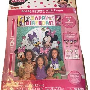 Disney MINNIE MOUSE & Daisy Duck Scene Setter birthday party wall photo backdrop